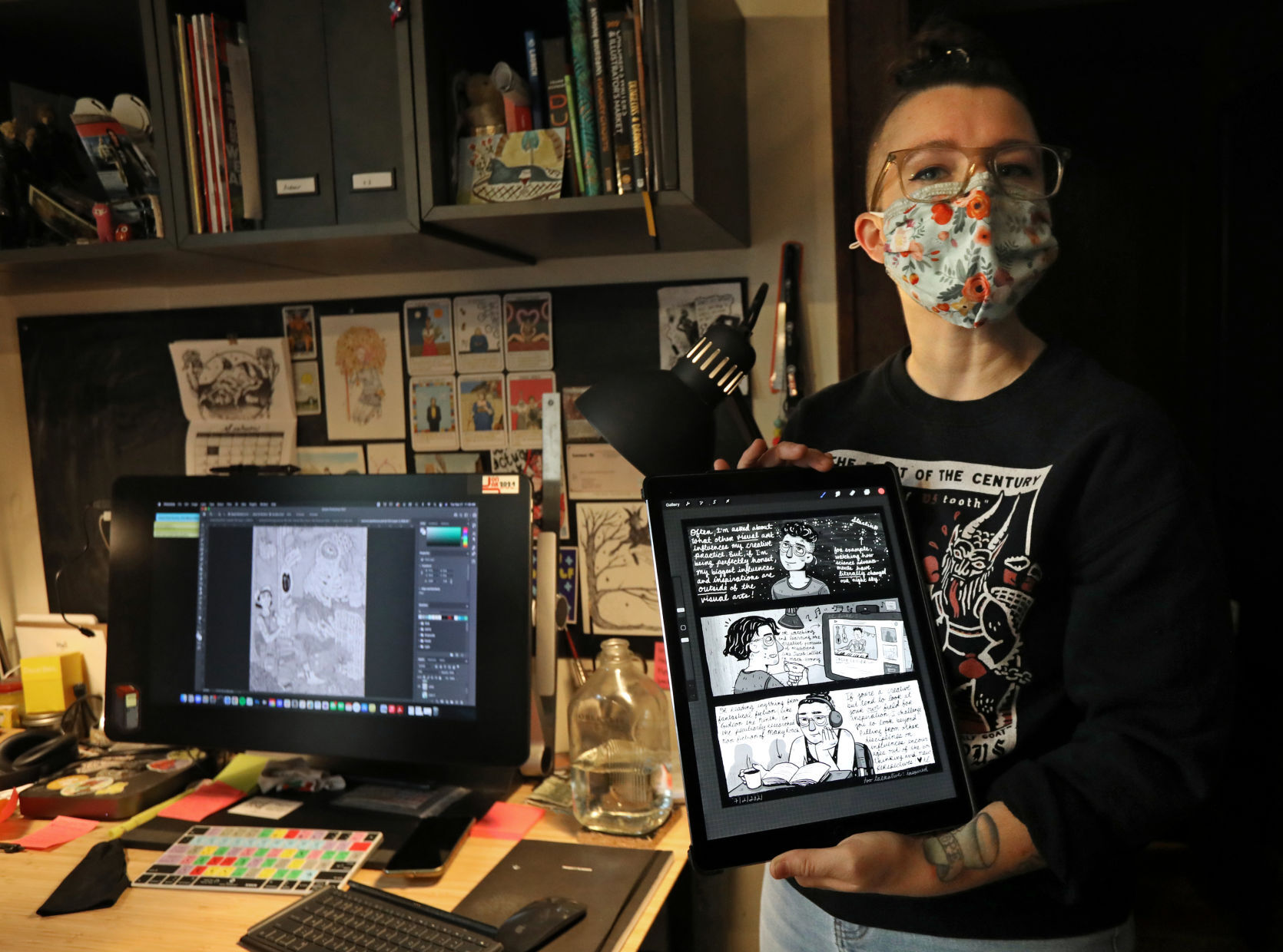 T.L. Luke with tablet
